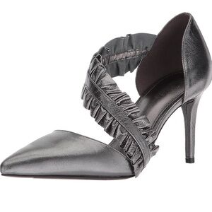 Black ruffle heels, size 9